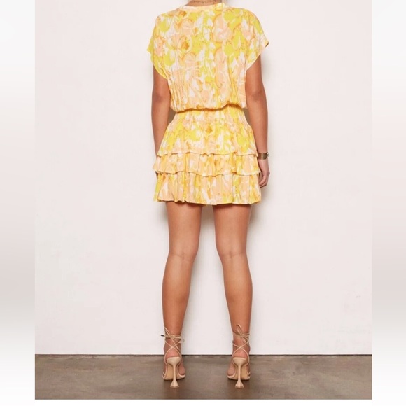 Tart Sundress Size S Drop Waist Button Down Vibrant Yellow V neck - Picture 4 of 9